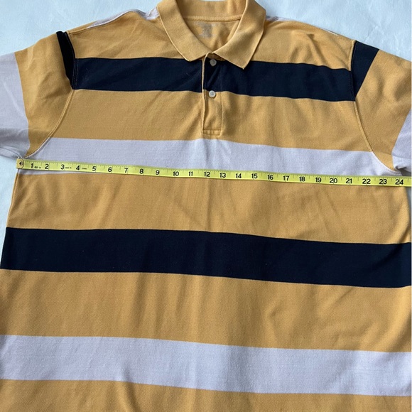 St John’s Bay Polo Size XL Navy Blue, Yellow & White Striped - Picture 4 of 6